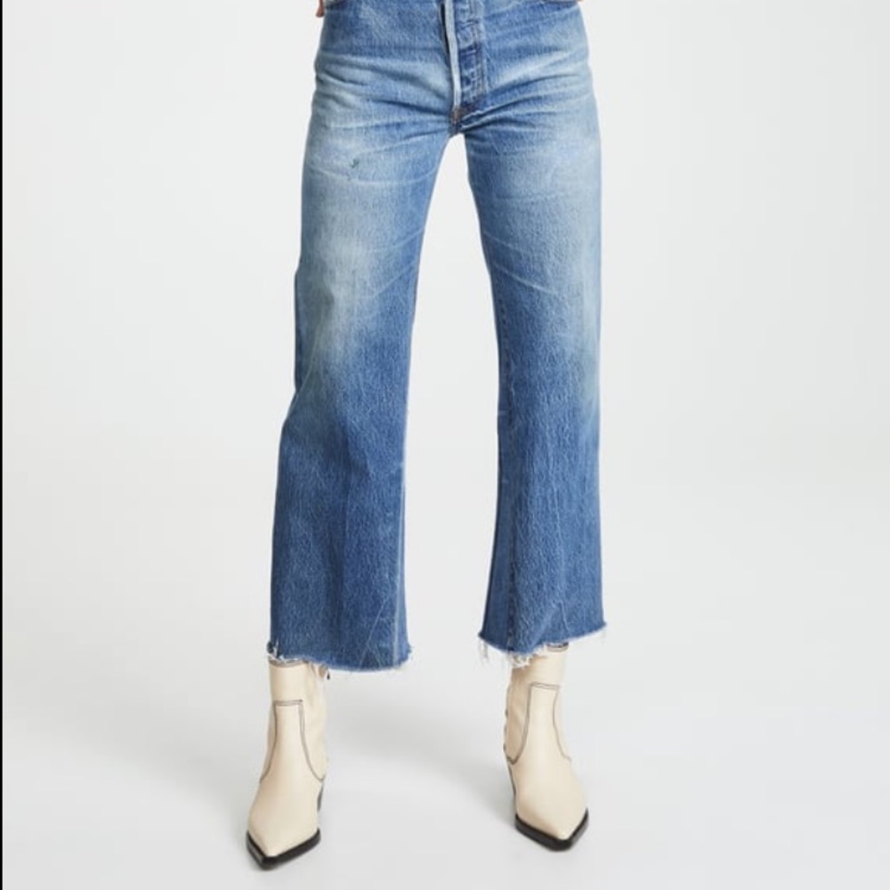 AUTHENTIC RE/DONE high rise wide leg crop jean 30